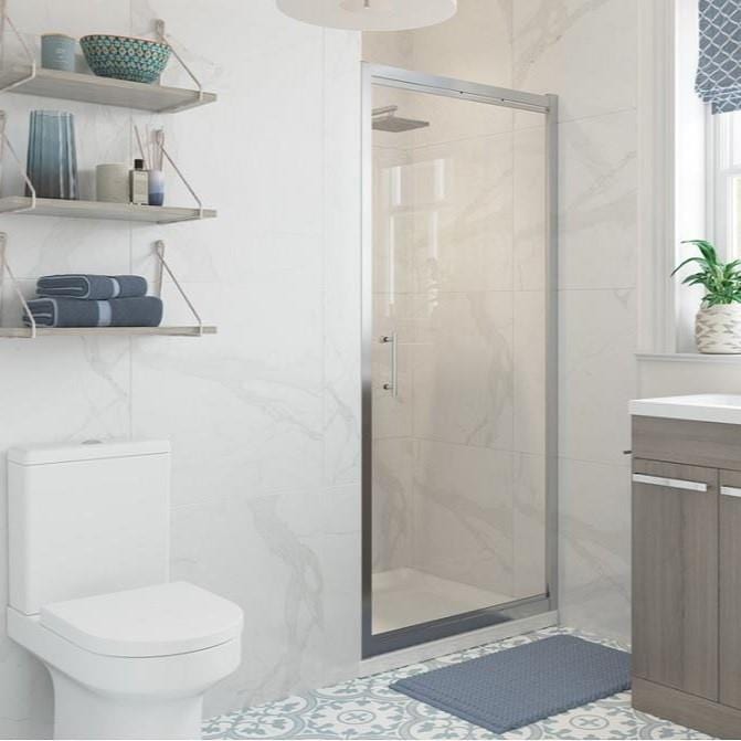 Aquarius Bathrooms In-Fold Shower Door Aquarius Classique 6mm Easy Clean Infold Shower Door