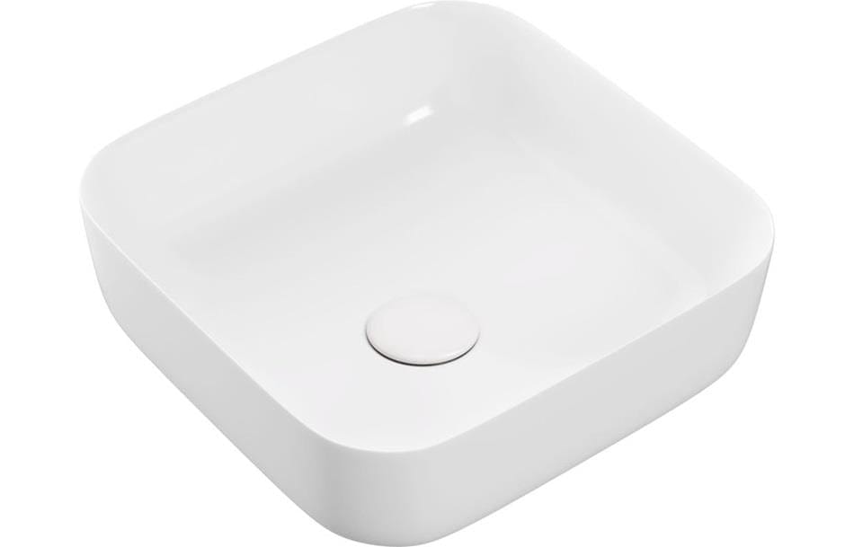 Aquarius Bathrooms Countertop Basin Aquarius V-Series 3 Square 0TH Vessel Wash Bowl 400mm Matt White AQVS0060