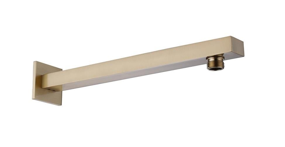 Aquarius Bathrooms Shower Arm Aquarius RainLux 300MM Square Wall Shower Arm Brushed Brass AQRL02BB