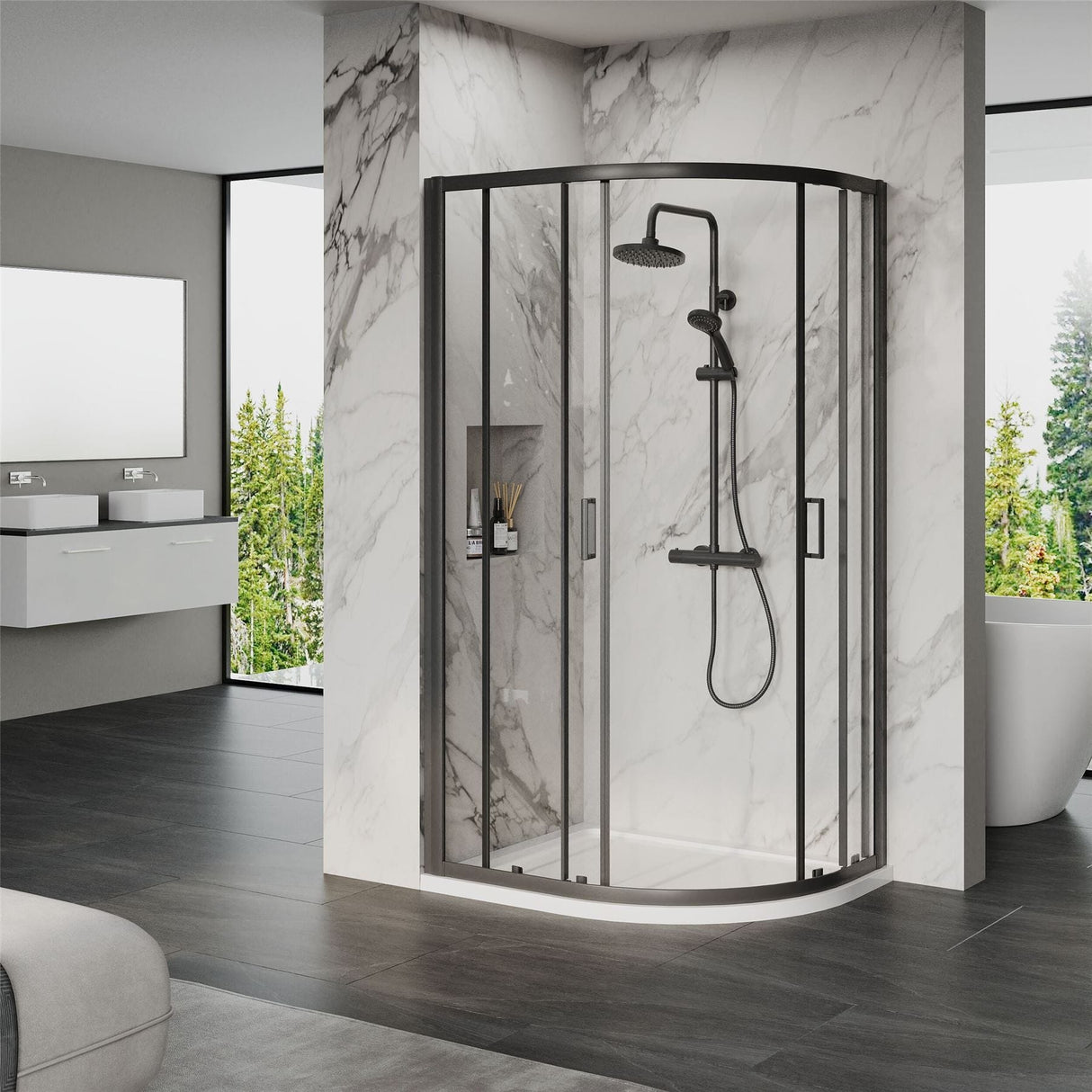 Aquarius Urbano 6mm Quadrant Shower Enclosure 1850mm