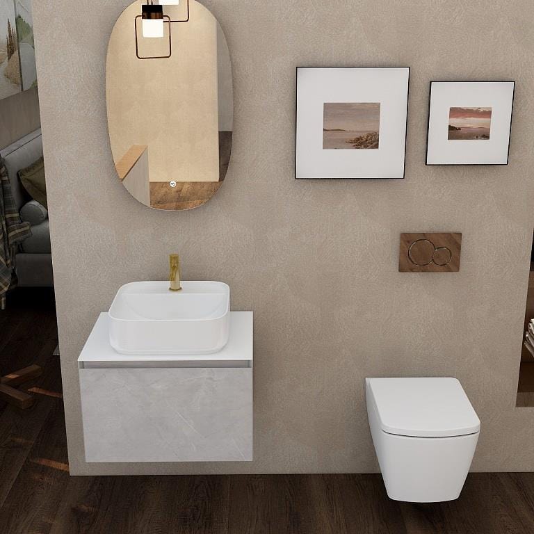 Aquarius Wall Mounted Unit Aquarius JF-Series 600mm Single Drawer Vanity Unit with Countertop