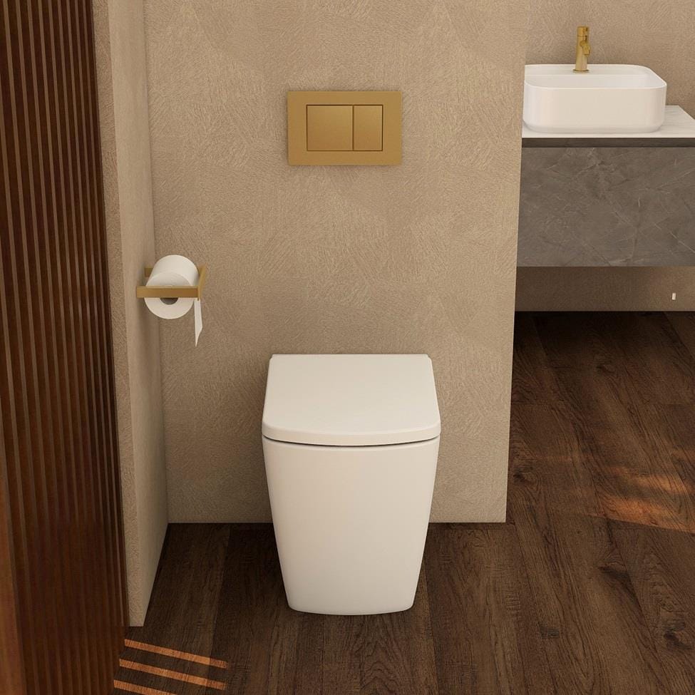Aquarius Bathrooms Back To Wall Toilet Aquarius JF-Series Back to Wall Comfort Height Pan and Soft Close Seat White