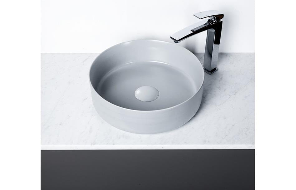 Aquarius Bathrooms Countertop Basin Aquarius V-Series 2 Round 0TH Vessel Wash Bowl 355mm Matt Light Grey AQVS0042
