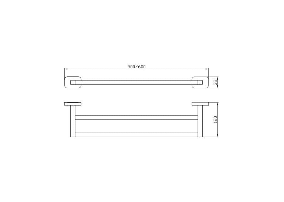 Aquarius Bathrooms Towel Rail Aquarius Auro Double Towel Rail Brushed Brass AQAU52455