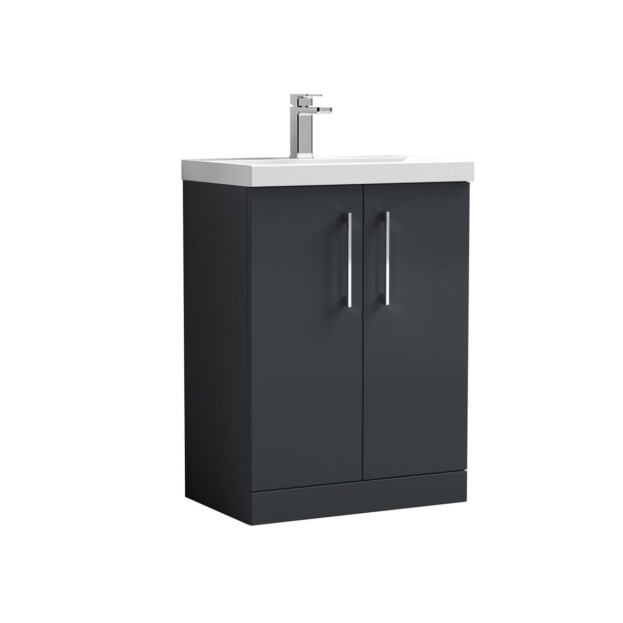 Aquarius Floor Standing Vanity Unit Aquarius Brisbane 600mm 2 Door Floor Standing Vanity Unit with 1 Tap Hole Mid Edge Basin