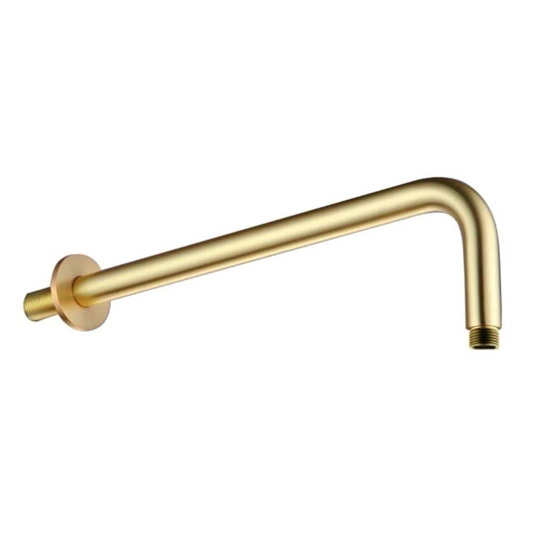 Aquarius Bathrooms Fixed Shower Arm Brushed Brass Aquarius RainLux Round Wall Shower Arm