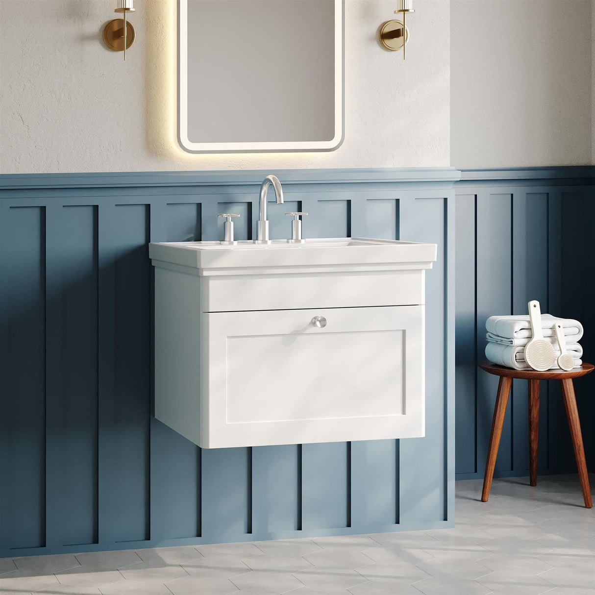 Aquarius Wall Mounted Vanity Unit Aquarius Leighton 600mm Wall Mounted One Drawer Vanity Unit with Basin