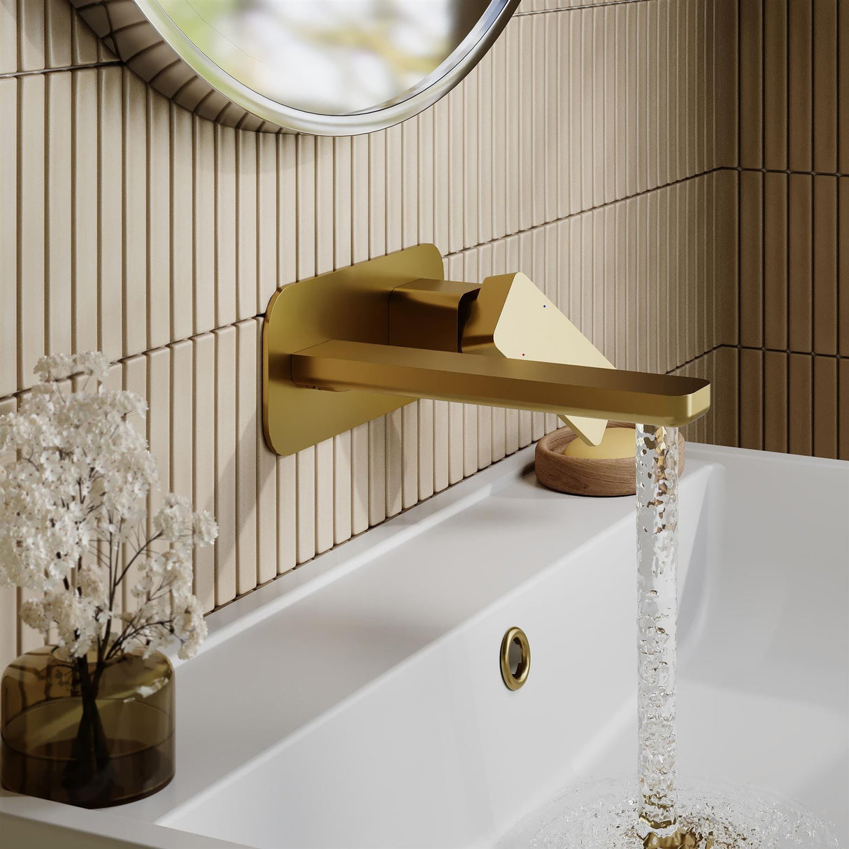 Aquarius Bathrooms Wall Mounted Basin Tap Aquarius Tetra Wall Mounted 2 Tap Hole Basin Mixer Tap