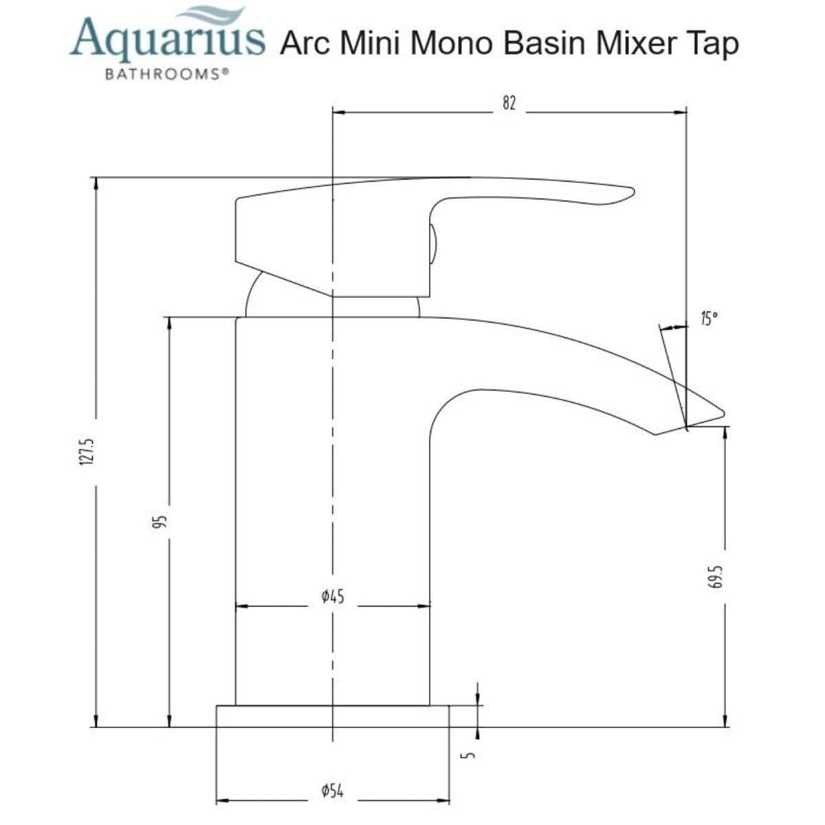 Aquarius Bathrooms Cloakroom Tap Aquarius Arc Mini Mono Basin Mixer Tap with Waste