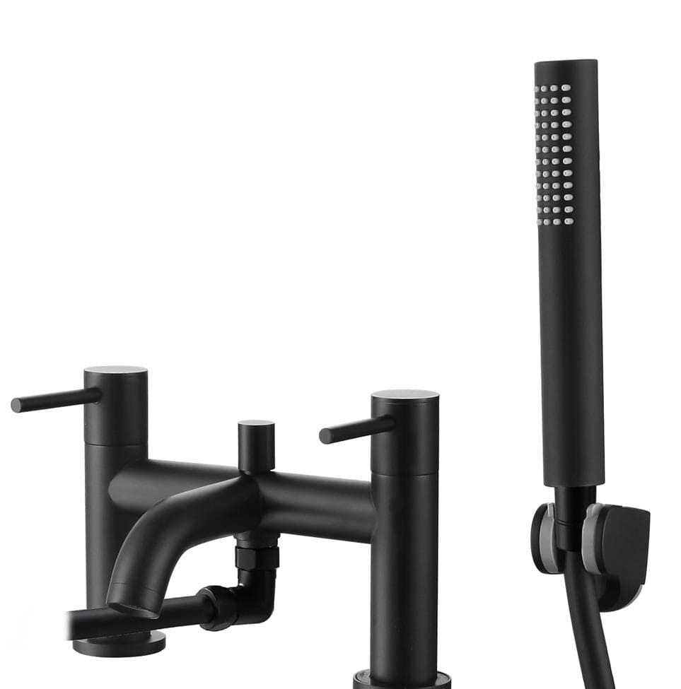 Aquarius Bathrooms Bath Shower Mixer Matt Black Aquarius RF-Series Bath Shower Mixer with Shower Kit