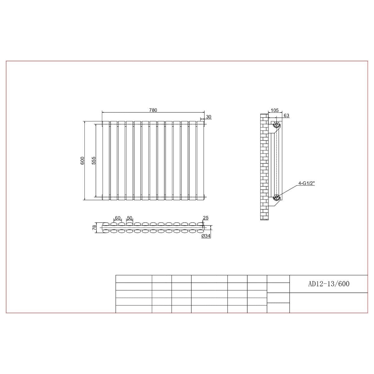 Aquarius Bathrooms Column Radiator Aquarius Athens Horizontal Double Column Radiator