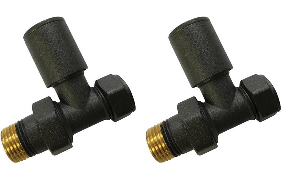 Aquarius Bathrooms Radiator Valve Aquarius Straight Anthracite Radiator Valves AQGR0226