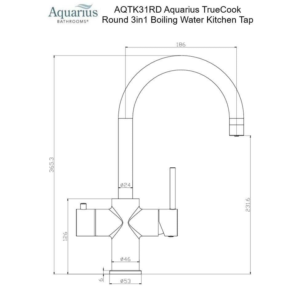 Aquarius Bathrooms Instant Hot Water Tap Aquarius TrueCook 3-in-1 Instant Hot Water Kitchen Tap with Swan Spout