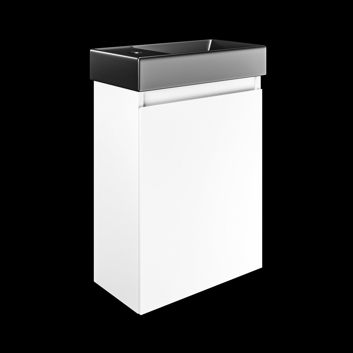 Tissino Wall Mounted Unit Matt White / Right Hand / White Aquarius Monsoon Cloakroom Unit with Basin - 500 x 390 - Wall Mounted - One Door