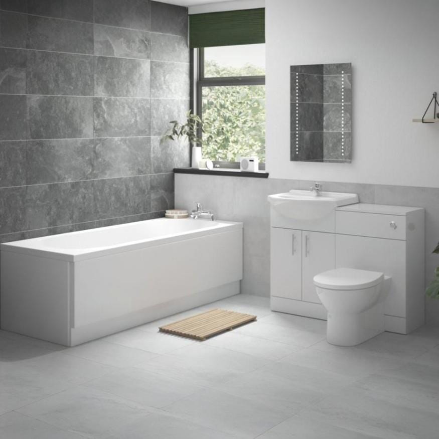 Aquarius Bathrooms Complete Bathroom Suite Aquarius Urbano Complete Vanity Bath Suite (with 1700mm Single Ended Bath and Back to Wall Toilet)