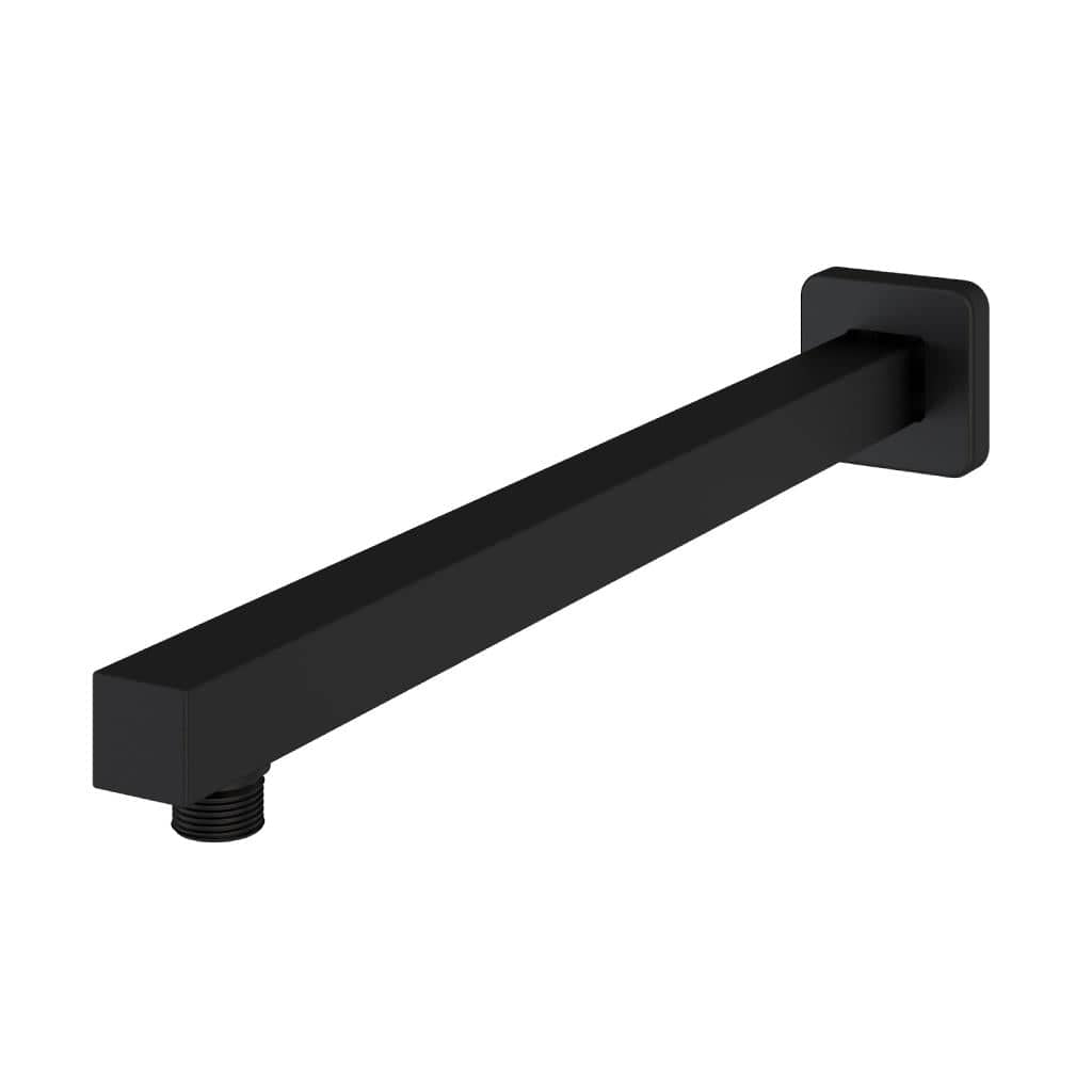 Aquarius Bathrooms Shower Arm Aquarius Modern Square Fixed Over Head Shower Arm Matt Black AQ601034