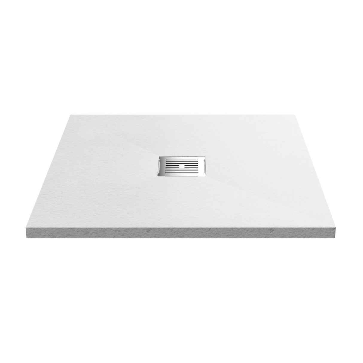 Aquarius Bathrooms Square Shower Tray Aquarius Urbano Slimline 33mm Slate Effect Square Stone Resin Shower Tray in White Slate