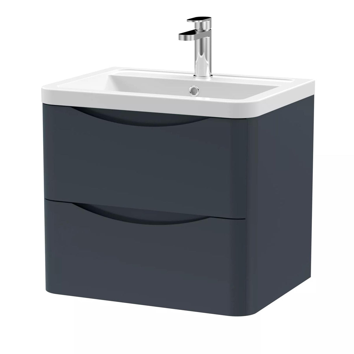 Aquarius Bathrooms Wall Mounted Vanity Unit Aquarius Seren 600mm Wall Mounted Two Drawer Vanity Unit with Basin