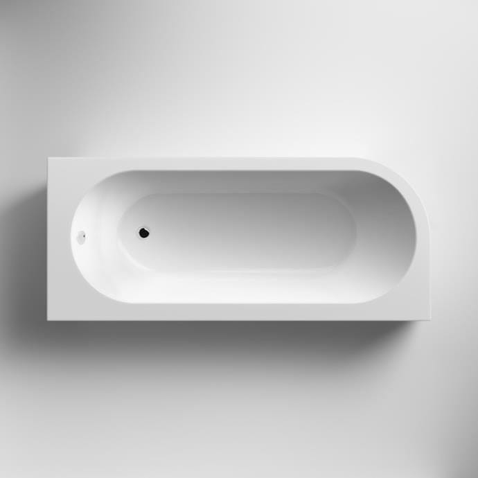 Aquarius Bathrooms Corner Bath Aquarius Lunar Curved Back to Wall Corner Bath with Panel - 1700 x 725mm