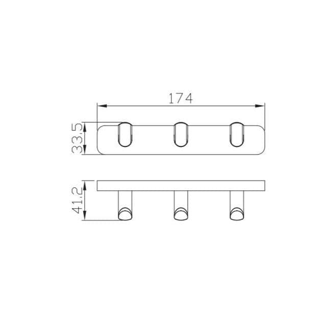 Aquarius Bathrooms Robe Hook Aquarius Auro Triple Robe Hook in Brushed Brass