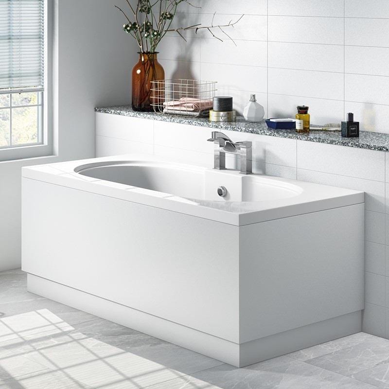 Aquarius Bathrooms Front Bath Panel Aquarius Halite Waterproof Front Bath Panel White Gloss 1800mm