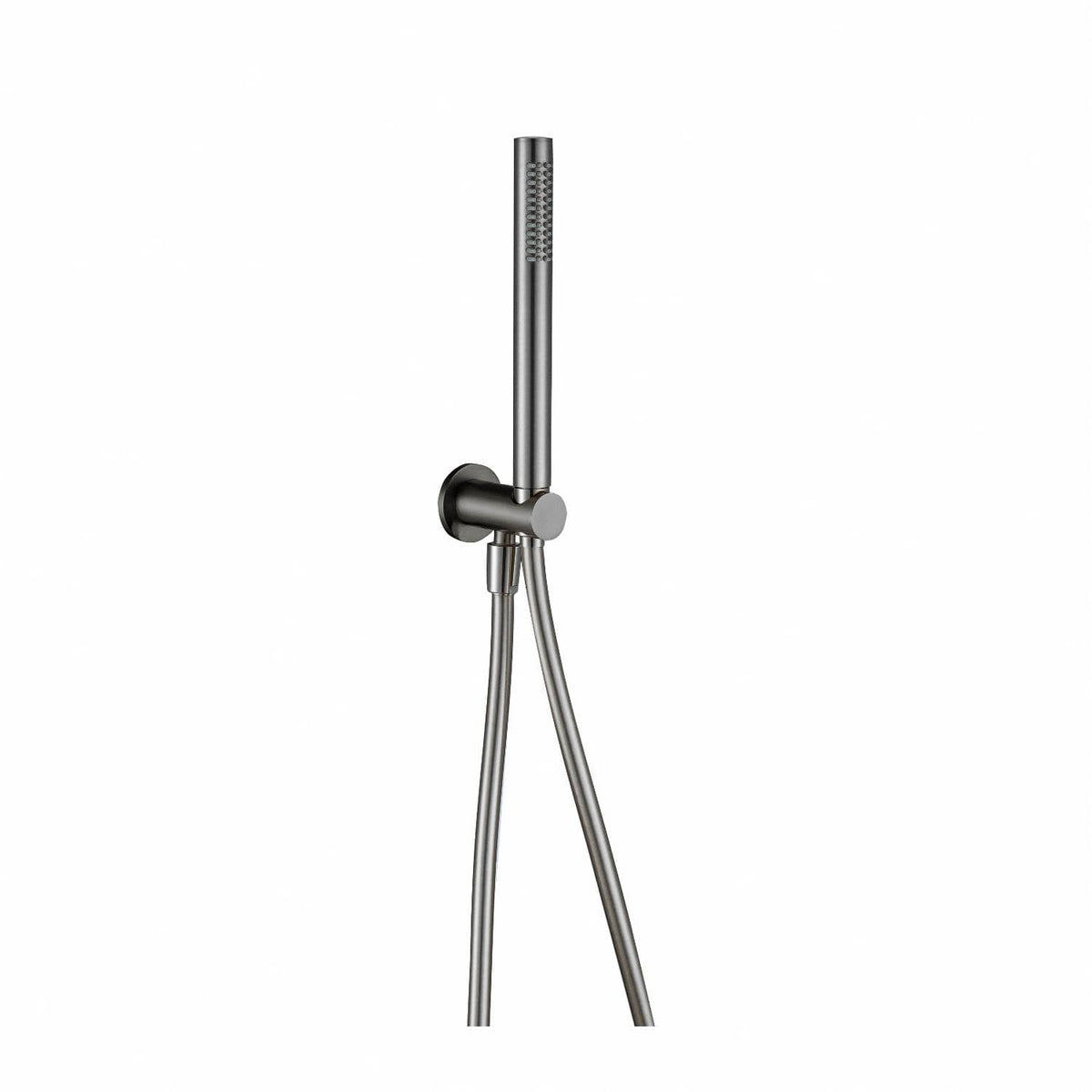 Aquarius Bathrooms Shower Handset Gunmetal Grey Aquarius RainLux Integrated Outlet Round Handheld Shower Kit