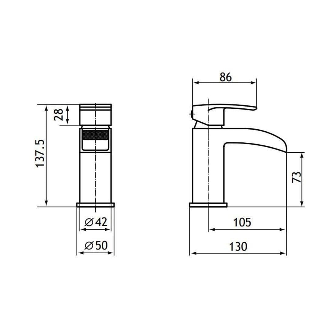 Aquarius Bathrooms Mono Basin Tap Aquarius Niagara Waterfall Mono Basin Mixer Tap with Waste
