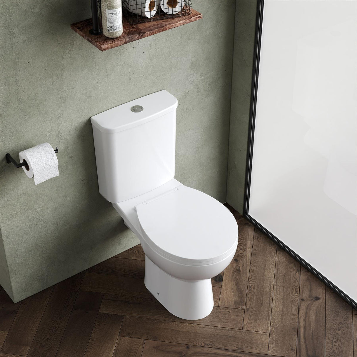 Aquarius Bathrooms Close Coupled Toilet Aquarius Sydney Rimless Open Back Close Coupled Toilet with Soft Close Seat