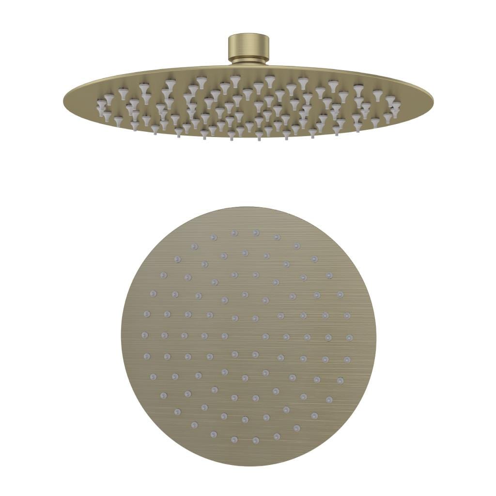 Aquarius Bathrooms Shower Head Aquarius Modern Round Over Head 8" Shower Head Brushed Brass AQ601022
