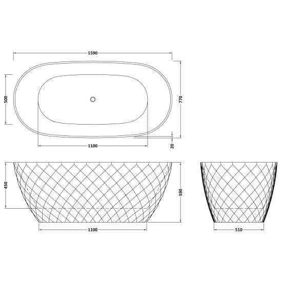 Aquarius Bathrooms Modern Freestanding Bath Aquarius Halcyon Textured Oval Freestanding Bath