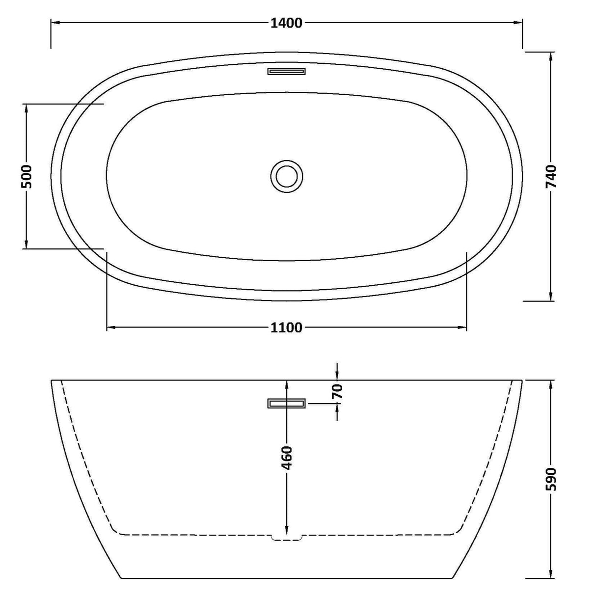 Aquarius Bathrooms Modern Freestanding Bath Aquarius Drift Double Ended Freestanding Bath