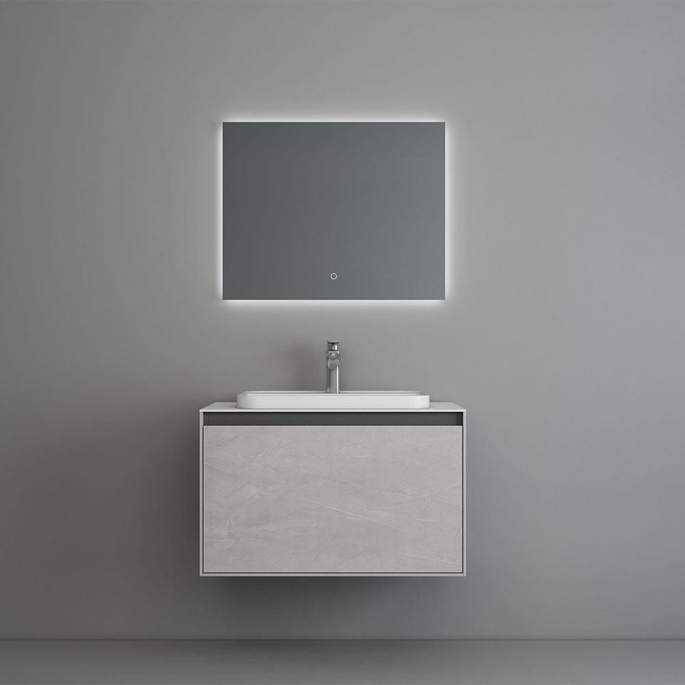 Aquarius Wall Mounted Vanity Unit Slate / Solid White Aquarius KF-Series One Drawer 800mm Vanity Unit with Countertop