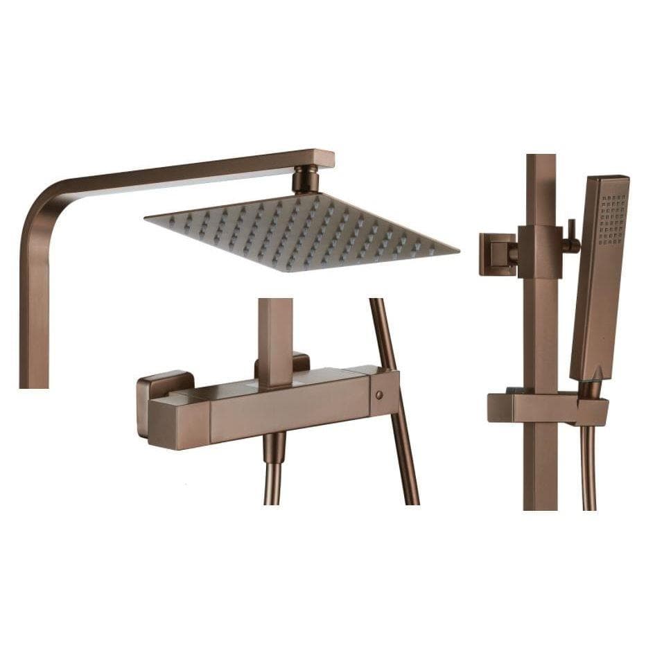 Aquarius Bathrooms Exposed Shower Set Aquarius RainLux Cool Touch Adjustable Square Exposed Shower Valve and Kit