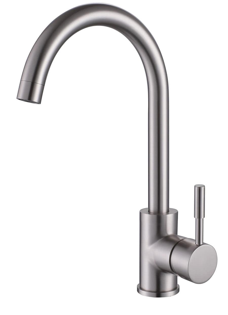 Aquarius Bathrooms Kitchen Tap Aquarius TrueCook Series 92 Brushed Stainless Steel Single Lever Kitchen Mixer Tap AQTK092SS