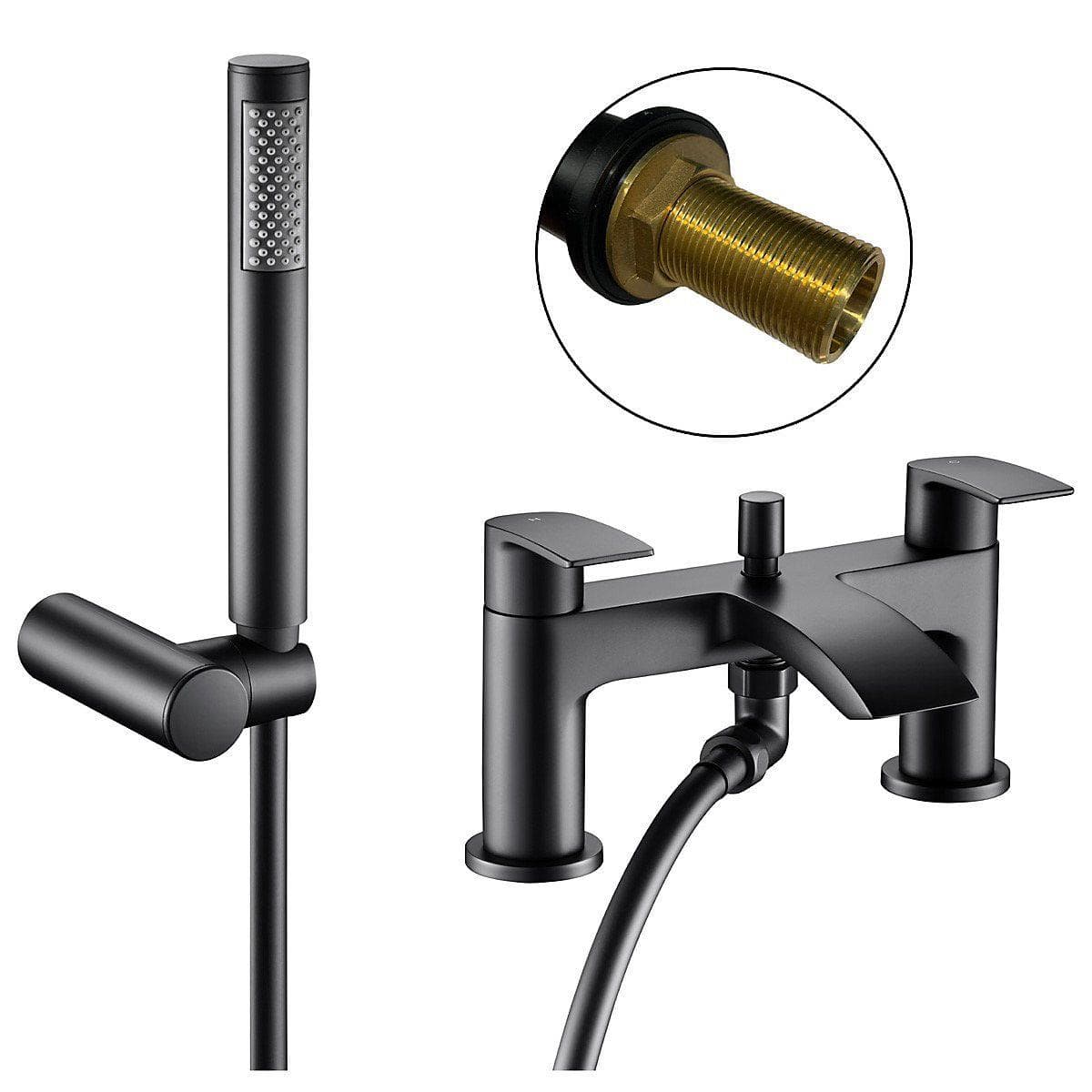 Aquarius Bathrooms Bath Shower Mixer Matt Black Aquarius Arc Bath Shower Mixer Tap with Shower Kit