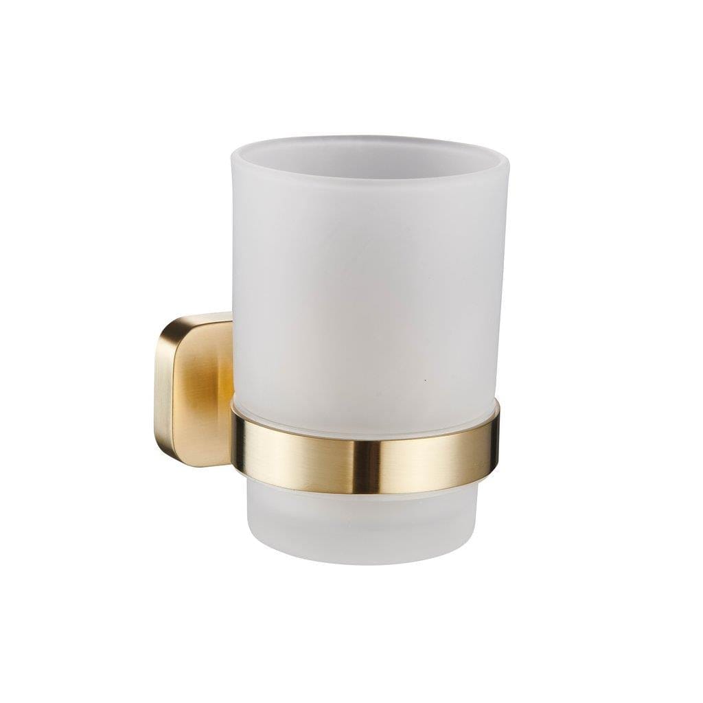 Aquarius Bathrooms Tumbler Holder Aquarius Auro Single Tumbler and Holder in Brushed Brass
