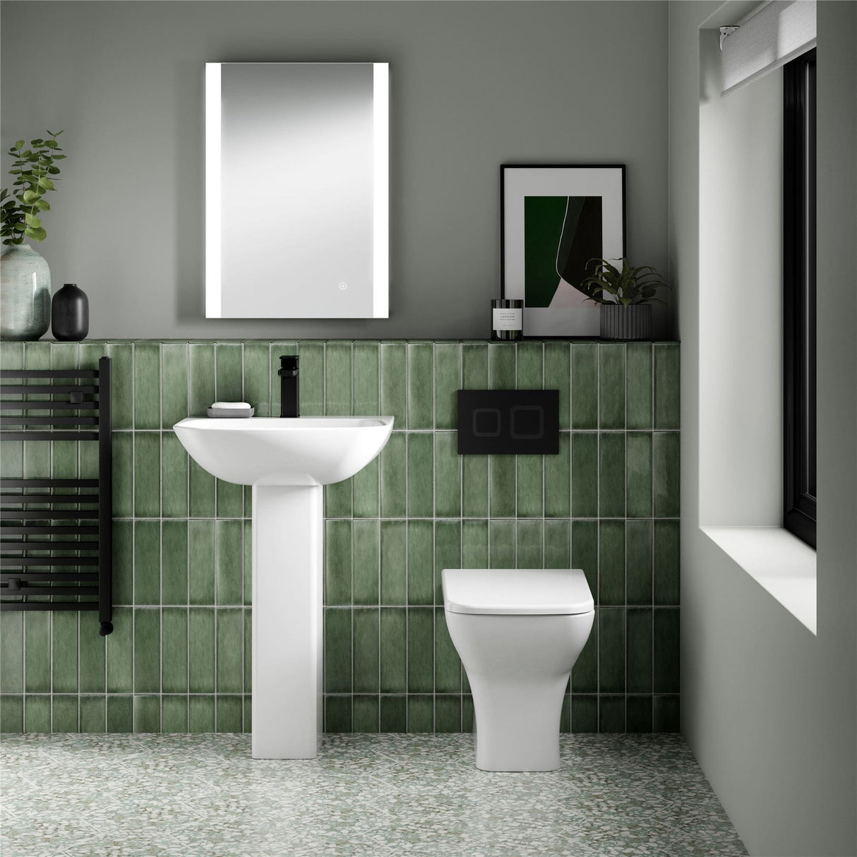 Aquarius Bathrooms Pedestal Basin Aquarius Aspect/Arden 545mm 1 Tap Hole Basin with Full Pedestal