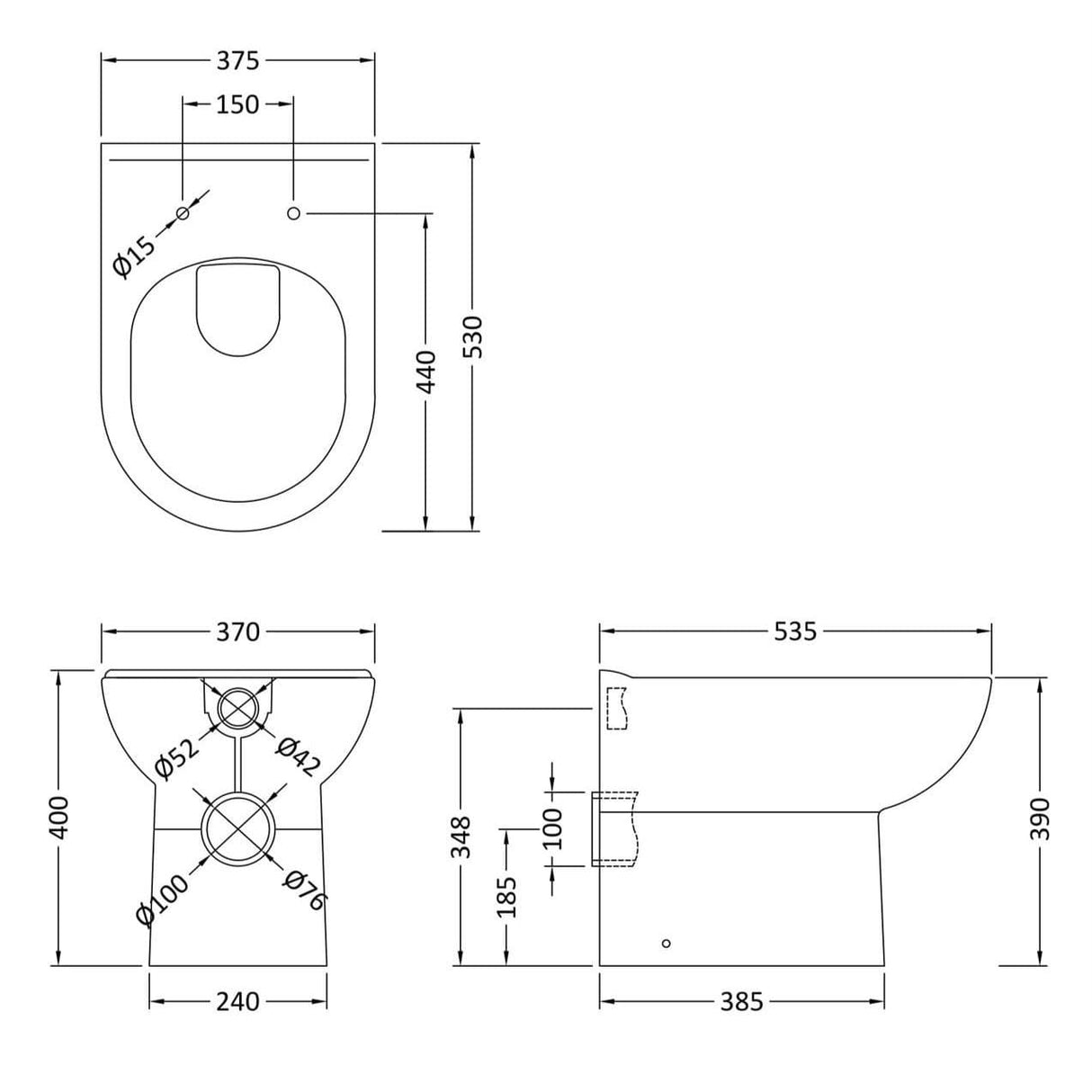 Aquarius Bathrooms Back To Wall Toilet Aquarius Essence Back to Wall Toilet with Soft Close Quick Release Seat