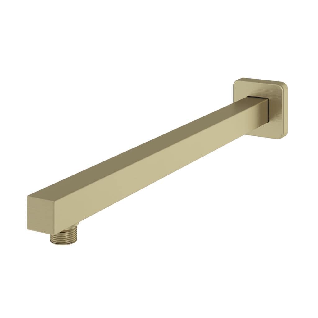 Aquarius Bathrooms Shower Arm Aquarius Modern Square Fixed Over Head Shower Arm Brushed Brass AQ601041