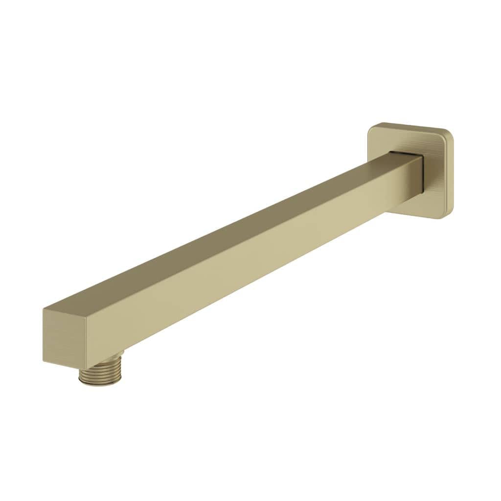 Aquarius Bathrooms Fixed Shower Arm Brushed Brass Aquarius Modern Square Fixed Overhead Shower Arm