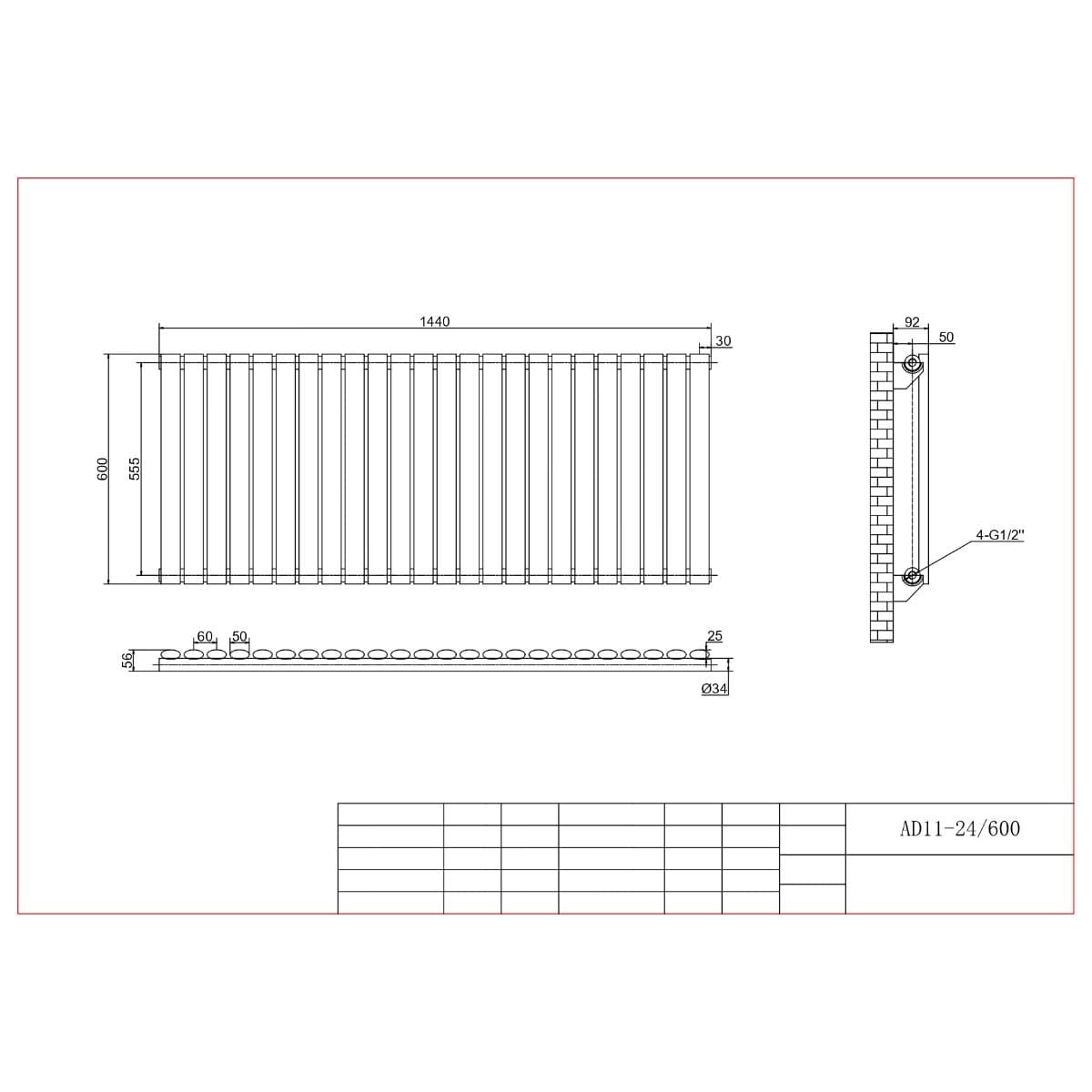 Aquarius Bathrooms Column Radiator Aquarius Athens Single Horizontal Column Radiator in White