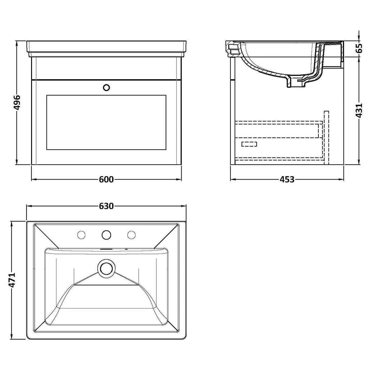Aquarius Bathrooms Floor Standing Vanity Unit Aquarius Leighton 500mm Floor Standing Two Door Vanity Unit with Basin