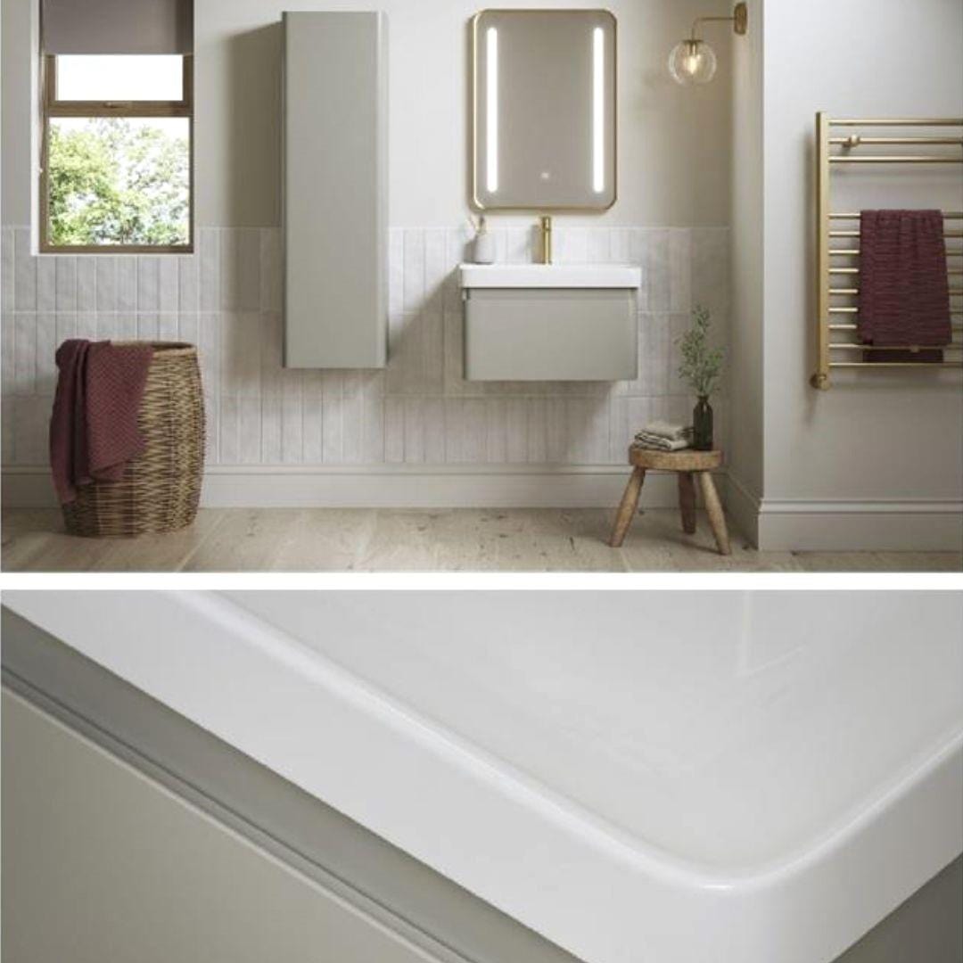 Aquarius Wall Mounted Vanity Unit 500mm / Matt Latte Aquarius Sophie Vanity Unit with 1 Taphole Basin