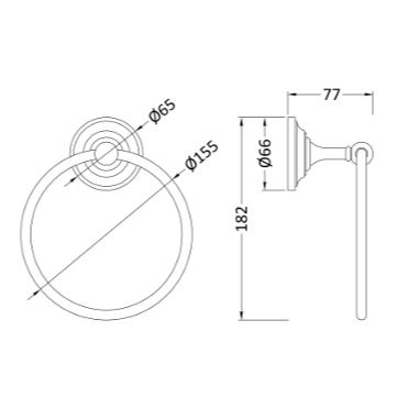 Aquarius Bathrooms Towel Rails and Rings Aquarius Blenheim Traditional Towel Ring in Chrome
