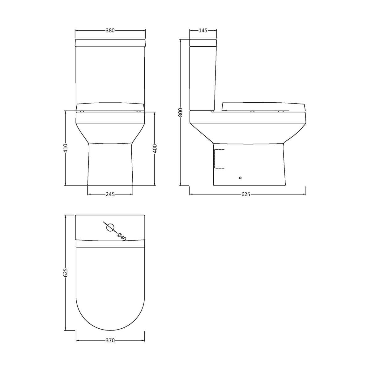 Aquarius Bathrooms Close Coupled Toilet Aquarius Solace Semi Flush to Wall Close Coupled Toilet with Soft Close Quick Release Seat