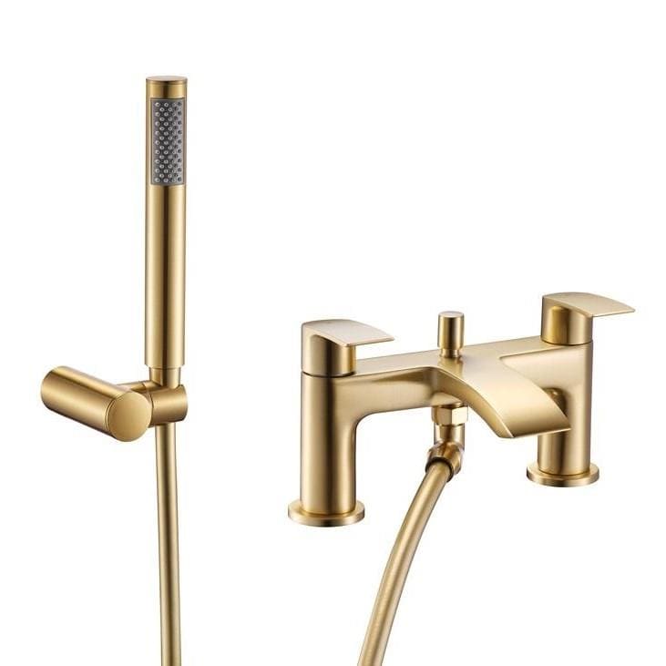 Aquarius Bathrooms Bath Shower Mixer Brushed Brass Aquarius Arc Bath Shower Mixer Tap with Shower Kit