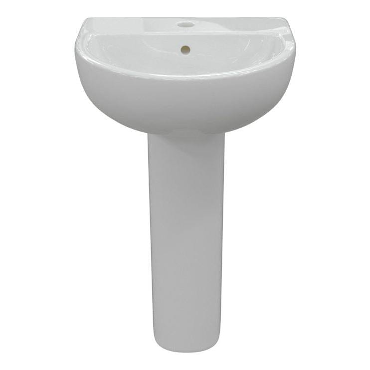Aquarius Bathrooms Pedestal Basin Aquarius Willow 1 Tap Hole Basin with Full Pedestal