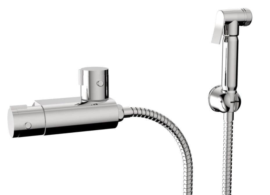 Aquarius Bathrooms Shattaf Aquarius FT Shattaf Douche Kit with Thermostatic Mini Valve Chrome AQFT82CR
