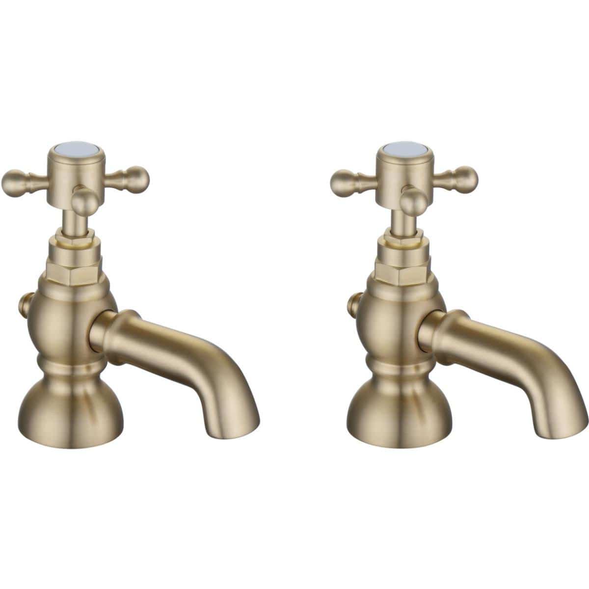 Aquarius Bathrooms Pillar Bath Tap Brushed Brass Aquarius Chic Bath Pillar Taps (Pair)