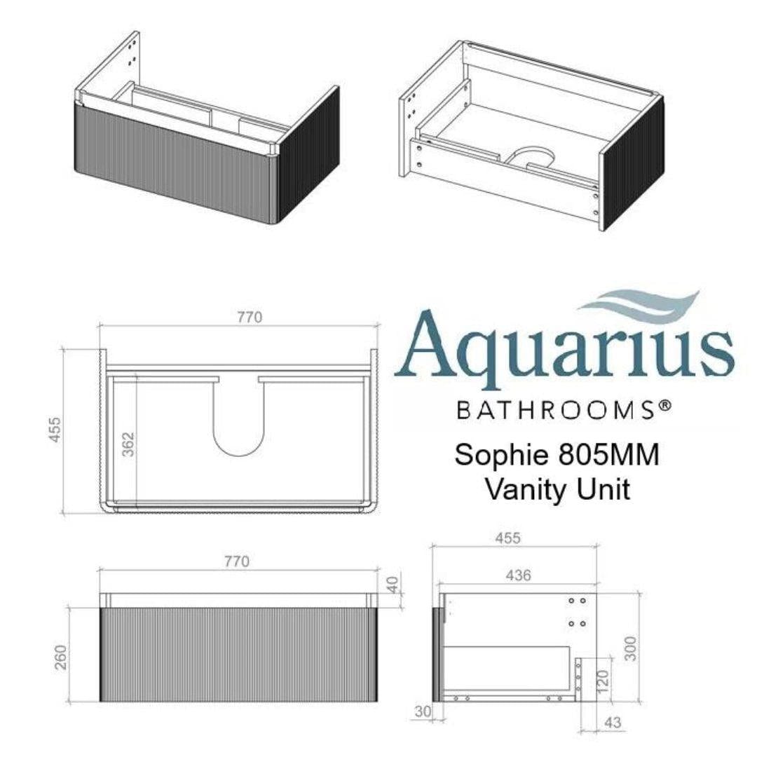 Aquarius Wall Mounted Vanity Unit Aquarius Sophie Vanity Unit with 1 Taphole Basin